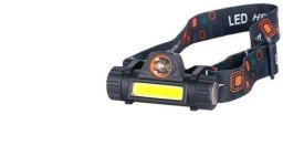 Latarka czołowa LED 1W COB 90lm + 1W LED 100lm IP20 akumulatorowa XUDO