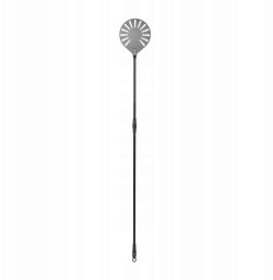 Czarna, perforowana łopata do pizzy z anodowanego aluminium z aluminiowym uchwytem, okrągła, 228x1800 mm | TECHNICA, Pizza Line