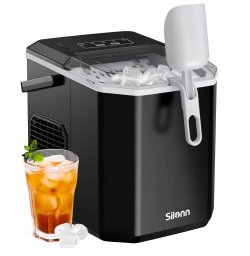 Silonn Maszyna do kostek lodu kostkarka samoczyszcząca 1,2L idealna do domu