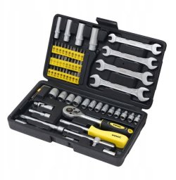 Zestaw narzędziowy - bity, nasadki, klucze 62el.