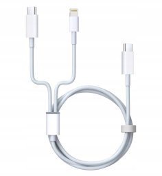 Kabel USB Alogy USB-C - USB-C + Lightning 1.2 m Biały