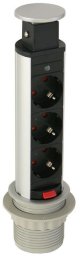 Axessline Axessline PopUp - 3 socket type F | Pop-up | Silver