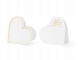 Business cards for table of hearts 15.7x22 cm white 10pcs