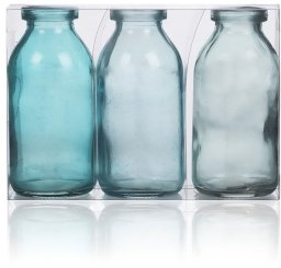 Blå glasflasker, 10,5 cm