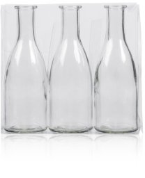 Klare glasflasker, 18,5 cm