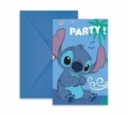 Stitch & Angel invitationer, 6 stk
