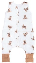 Śpiworek muślinowy ze skarpetkami , letni od 2 do 4 lat - Misie 0.5 TOG