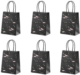PartyDeco TNP6, Gift wrap bag, Black, Gold, Pink, Pattern, Halloween, Black, 180 mm
