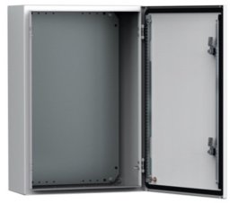 ELDON Vægskab, 600x600x210, Skab 1-dørs, med montageplade, lakeret stål, IP66