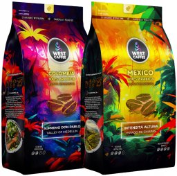 Kawa Ziarnista West Caffee 2KG ZESTAW Meksyk + Kolumbia