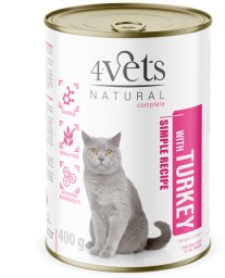 4Vets Natural Mokra karma dla kota z indykiem 400 g