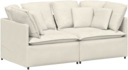 Sofa modułowa z poduszkami aksamitna kremowa