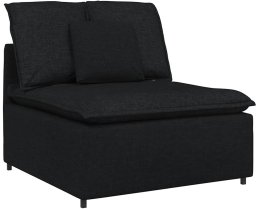 Modułowy moduł centralny sofy z poduszkami czarny 100 cm