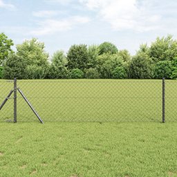 vidaXL Ogrodzenie z siatki szare 0,6x10 m stal
