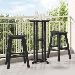 vidaXL vidaXL Stołki Barowe 2 sztuki Czarne HDPE
