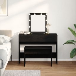 vidaXL Stołek do toaletki Czarny dąb 70x35x45 cm Drewno inżynieryjne