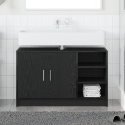 vidaXL Cabinet umywalkowy czarny dąb 90x29x55 cm Drewno inżynieryjne