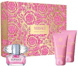 Versace Bright Crystal zestaw woda toaletowa spray 50ml + balsam do ciała 50ml + żel pod prysznic 50ml