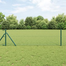 Ogrodzenie łańcuchowe Zielone 0.6x10 m Stal