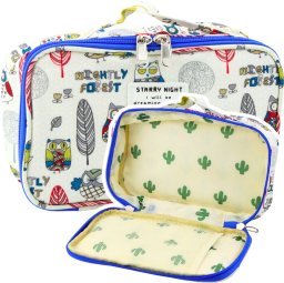 Piórnik Lean Piórnik Szkolny Organizer Kosmetyczka Kieszonka Sowy Biały 22,5cm LEAN