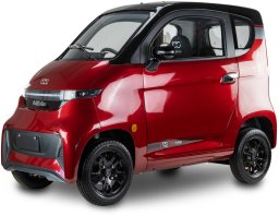Czterokołowiec lekki, skuter elektryczny zabudowany z dachem MICRO CAR BILI BIKE SIGMA 4 LIT LiFePO4 czerwony jasne wnętrze