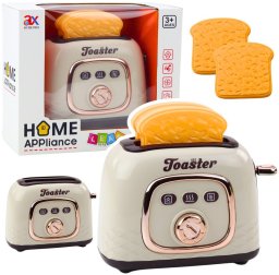 Toster Zabawkowy Dla Dzieci Elegancki Efekt Dźwiękowy Grzanki Biały LEAN Toys