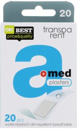Multi PLASTERS AMED TRANSPARENT 20UNITS