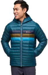 W'S Fuego Down Hooded Jacket, Abyss Stripes, M