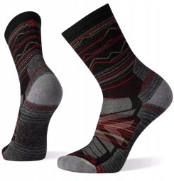 Smartwool U'S Hike Light Cushion Mountain Range Pattern Crew Socks, 001 | black, XL