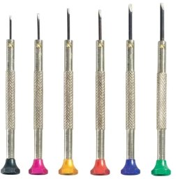 TOOLCRAFT 12-delig Urmager-skruetrækker-sæt 12 dele Klinge-bredde: 0.8 mm, 1 mm, 1.2 mm, 1.4 mm, 1.6 mm, 1.8 mm