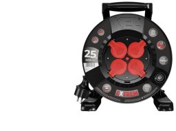 Plastrol Przedłużacz bębnowy EXTREME LINE 4 gniazda z/u IP44 16A H05RR-F 3x1,5 25m czarny W-100026
