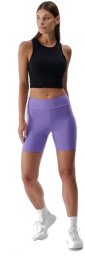 Legginsy krótkie sportowe damskie 4F fiolet do biegania na siłownię F007 XS