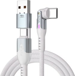 STATIK PowerPivot Pro Nylon Braided Cabel, USB-C to USB-C, 3m, White