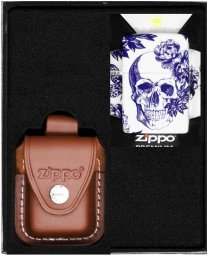 Zestaw ZIPPO Zapalniczka FLORAL SKULL DESIGN Prezentowy No4
