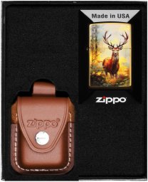 Zestaw ZIPPO Zapalniczka WATERCOLOR DEER DESIGN Prezentowy No4