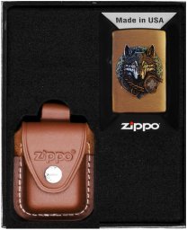 Zestaw ZIPPO Zapalniczka WOLF WARRIOR DESIGN Prezentowy No4