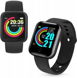 QIKtech Smartwatch  KROKOMIERZ TĘTNO ALERTY Bluetooth Polskie Menu (czarny)