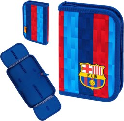 Piórnik pojedynczy dwuklapkowy bez wyposażenia FC BARCELONA AC1 HEAD
