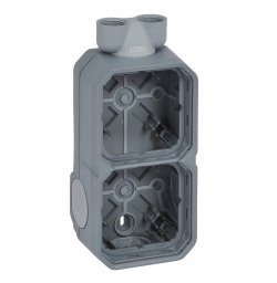 Legrand PLEXO55 underlag med 2xM20 forskruning 4 modul grå