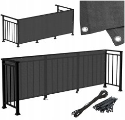 Linarem SiatkiSieci Osłona na balkon taras 95% mata balkonowa w rolce 1m x 4m (5904463612792)
