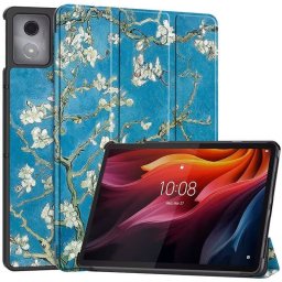Etui ochronne Supero do Lenovo Tab K11 Plus TB352FU, niebieskie z kwiatami