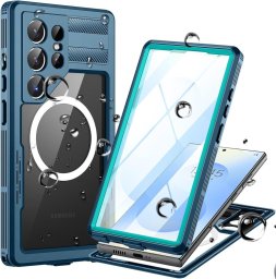 Etui wodoodporne Supero Shellbox do Samsung Galaxy S25 Ultra Magsafe, niebieskie
