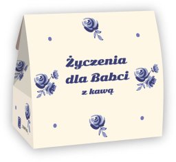 Gotowy zestaw prezentowy Życzenia dla Babci kawa aromatyzowana mielona PREMIUM 5 saszetek MIX różne smaki prezent upominek na Dzień Babci