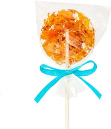 Herbaciany Lizak Mango Tango - pyszny cukrowy lizak do rozpuszczenia w gorącej wodzie z dodatkiem suszonych owoców mango na prezent, upominek - herbata, napar