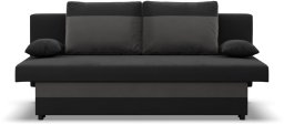 Kanapa, funkcja spania, Hugo, 191x91x92 cm, czarny, ciemny szary