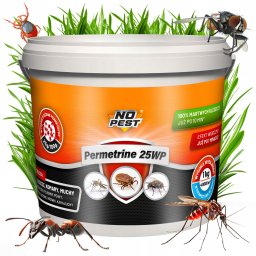 Proszek Preparat Środek Oprysk na Kleszcze Komary Muchy Meszki Pluskwy Rybiki Mrówki i Inne Owady 1kg/400L Permetrine 25WP