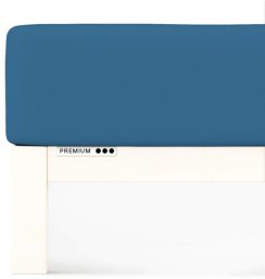 Prześcieradło Schlafgut Premium 90x190-100x220 Blue Mid 615 - S bawełna, antyalergiczny
