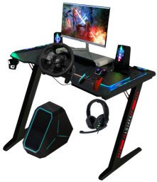 Raptor Gaming-Tisch GT100 120x60cm RGB schwarz