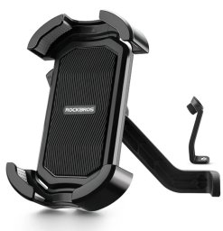 Uchwyt motocyklowy na telefon mocowany na lusterko - czarny Uchwyt motocyklowy na telefon mocowany na lusterko - czarny