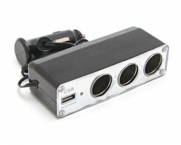 Rozdzielacz do zapalniczki samochodowej 3 gniazda+USB 12V